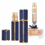 muilsae AF01DBG Leather Perfume atomiser, 5ml Bottom Fill Travel Perfume Bottle, Refillable Perfume Dispenser for Women & Men (A