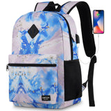 YAMTION School Backpack,Classic Cute Bookbag Men and Teen Boy Schoolbag with USB Charging Port for High School College Office Wo