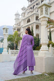 Gosriki Women'S Rayon Blend Solid Straight Kurta With Pant & Dupatta (Raja Saab Purple-Vks05-Gs_5Xl_Purple_Xxxxx-Large),Purple,5,B0DRNNCTBF