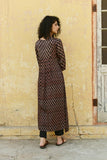 Gosriki Women'S Cotton Blend Anarkali Printed Kurta With Pant (Gaara Black-Gs_S_Black_Small),Black,,B0CRZ7LBSH