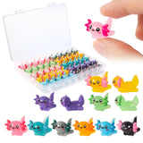 YFDFFSDCY 50 PCS Mini Resin Axolotl 10 Colors Tiny Axolotl Figurines Miniature Axolotl Ornament Charms for Landscape Aquarium Mi
