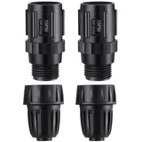 ElectricWise 4 Pcs 15 PSI Drip Irrigation Pressure Regulator Faucet Adapter Kit, 2 Pcs 3/4 FHT x 3/4'' MHT Pressure Regulator, 2