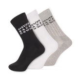 Muscleblaze Z Crew Socks, Black, White & Grey, Set Of 3