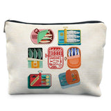 Likjad Sardines Tin Beach Makeup Bag, Coastal Sardine Fish Cosmetic Bags for Women, Fish Lover Gifts Makeup Pouch, Nautical Beac
