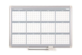 Magnetic Steel Dry-Erase Twelve Month Planner, 24 X 36, Aluminum Frame