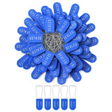 Geelin Blue 100 Pcs Plastic Padlock Security Seals Metal Wire Padlocks Disposable Anti-Tamper Sealed Tags Lock Individually Numb