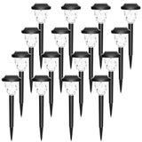 GIGALUMI 16 Pack Solar Outdoor Lights, Bright Solar Pathway Lights with Great Pattern, Waterproof Auto On/Off Light for Outside