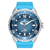 North Edge Solar Powered Dive Watch Women MenS Watch, 1000Ft/300M Water Resistance, Luminous Dial, Silicone Strap Blue 46Mm