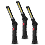 Lmaytech Gifts for Men 3Pack LED Flashlight, Rechargeable Work Lights with Magnetic Base Hook 360Rotate and 5 Modes Bright LED F
