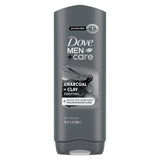 DOVE MEN + CARE Body and Face Wash 4 Count Purifying Charcoal + Clay Body Wash for Men with 24-Hour Nourishing Micromoisture Tec