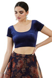 Soch Velvet Navy Blue Princess Cut Blouse