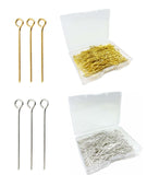 Hot 300 Pcs 1.6 Inch 304 Stainless Steel Open Eye Pins Headpins for Jewelry Necklace Making (Open Eye Pins 600pcs)