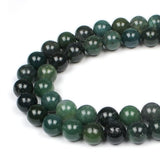 MJDCB Natural Moss Agate Round Crystal Energy Stone Beads Healing Power for Jewelry Making (12mm)