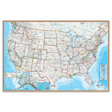 Waypoint Geographic Contemporary Wall Map of the USA with Blue Ocean (24 x 36), laminated