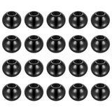 HARFINGTON 20pcs Beads 10mm Stainless Steel 4mm Hole Dia Bead for DIY Crafts, Black