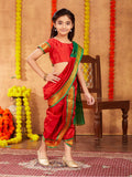 Aarika Girls Ethnic Wear Red Colour Shree Nav Saree (4-9 Years) Red-8-9 Years 8 Years-9 Years