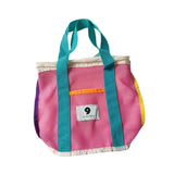 Merishopp Mesh Beach Bag Casual Tote Bag For Workplace Outdoor Sports Swimming Storage Pink Blue