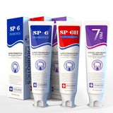 SP-6 Toothpaste Set, 6 Probiotics for Whitening & Cooling Fresh Breath, and 7- Pro Intense Whitening, Fluoride-Free, Safe for En