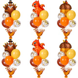 Civaner 6 Sets Thanksgiving Balloon Stand Table Centerpieces Decorations Turkey Balloon Stand Kit Squirrel Pine Cone Decor for H