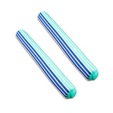 Big Joe Noodle 2 Pack No Inflation Needed Pool Float, Rivera Stripe Turquoise Doubled-Sided Mesh, Quick Draining Fabric, 4 Feet