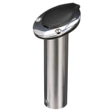 Attwood 66362-7 Stainless Steel Flush Mount Rod Holder, 2-Inch Diameter, 7 Inches Long, 30-Degree Top Flange, Open Base End