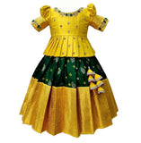 White Button Girl'S Polyester Blend Readymade Lehenga Choli (Baby Jecq Lemon Choli-12-18 Months 12 Months-18