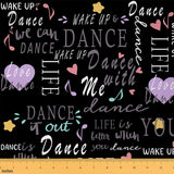 Hippie Graffiti Upholstery Fabric by The Yard, Girls Dance Life Dancer Decorative Fabric for Upholstery and Home DIY Projects, H