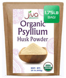 Jiva Organics Psyllium Husk Powder 1.75 LB Bulk Bag - Easy Mixing Fiber, Unflavored, Fine Ground, Non GMO Pure - Keto Friendly