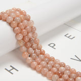 Land Long 75pcs(2 Strand/Set) 10mm Natural Peach Moonstone Gemstone Beads with Energy Power, Smooth Round Stone Beads for Jewler
