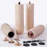 DWYL & LWYD 8 Inch Solid Wood Furniture Legs Set of 4 - Heavy Duty Unfinished Sofa Legs Replacement & Risers for Couch,Table - W