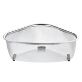 DREAMZ PRIME Kitchen Sink Corner Mesh Strainer Basket with Suction Cup Mount Stainless Steel Triangle Drain Basket for Sink Corn