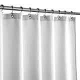 Barossa Design Stall Fabric Shower Curtain Waffle Weave 36 x 84 inches Extra Long Size Hotel Grade Spa 230gsm Heavy Duty Water Repellent Washable White 36x84-New