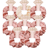 8pcs Satin Bridesmaid Proposal Gifts Hair Ties Hair Scrunchies Bachelorette Party Favors Satin Bridesmaid Gift for Wedding Parti