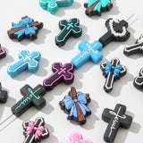BERMRO 20pcs Silicone Focal Beads Cross Random Focal Bead Bulk Jesus Faith Beads for Pens Jewelry Bracelet Making DIY Crafts Pro