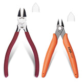 KATA 2-Pack Wire Cutters Set: 5 Inch Mini Micro Wire Cutter and 6 Inch Side Cutter for Electronics - Flush Cutting for Crafting