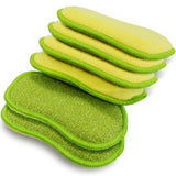 Multi-Purpose Scrub Sponges for Kitchen by SmilePowo Non-Scratch Microfiber Sponge Along with Heavy Duty Scouring Power - Effort