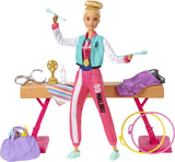 Barbie Careers Playset, Blonde Gymnast Doll with Balance Beam, Twirling Toy & 15+ Accessories Including Clothes, Hoops, Trophy &