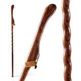 Brazos Handcrafted Wood Walking Stick, Twisted Oak, Hitchhiker Style Handle, for Men & Women, Made in the USA, Red, 48