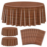 XJLANTTE 9Pcs Wood Grain Tablecloths, Rustic Table Covers, Round Brown Wood Tablecloth for Rustic, Western Barn Themed, Cowboy P