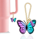 Ldntly Butterfly Stanley Cup Accessories,Stanley Charms for Handle Water Bottle Charms Tumbler Keychain Butterfly Gifts for Wome