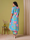 Anni Designer Women'S Rayon Viscose Straight Printed Kurta With Pant (Ladat Green-Vks04_5Xl_Green_Xxxxx-Large),Green,5XL,,,