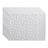 FASDE Traditional Style/Pattern 1 Decorative Vinyl 18in x 24in Backsplash Panel in Gloss White (5 Pack)