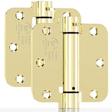 JOYNY 2 Pack Self Closing Door Hinges, 3.5 Inch Spring Loaded Door Hinges for Garage, Front, Back Door, Left/Right Hand, Adjusta