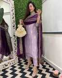 Anni Designer Women'S Rayon Viscose Printed Straight Kurta With Pant & Dupatta (Udh Purple-Vks01_Xxl_Purple_Xx-Large),Purple,2XL,,,