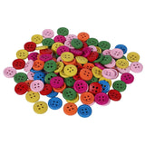 Eclet Diy Wooden Buttons Used In Sewing, Scrap Booking, Art And Craft, Decorations (Multicolor, 1.5 X 1.5 Cm) - 132Pieces
