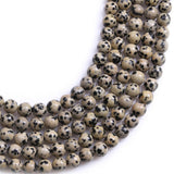 4mm Natural Dalmatian Jasper Beads Round Gemstone Loose Beads for Jewelry Making (95-100pcs/strand)