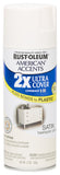 Rust Oleum 280719 American Accents Ultra Cover 2X Spray Paint, Satin Heirloom White, 12-Ounce