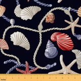 Watercolor Starfish Fabric by The Yard Wild Sealife Shell Nautical Rope Fabric for Kids Teens Adults Coastal Ocean Creature Wate
