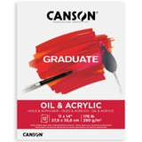 Canson Graduate Oil and Acrylic Paint Pad, Foldover, 11x14 inch, 12 Sheets | Artist Paper for Adults and Students - Oil, Acrylic