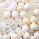 BERMRO 16mm Acrylic Bead 100pcs White Focal Spacer Bead Chunk Bubblegum Beads for DIY Crafting Necklace Bracelet Jewelry Making